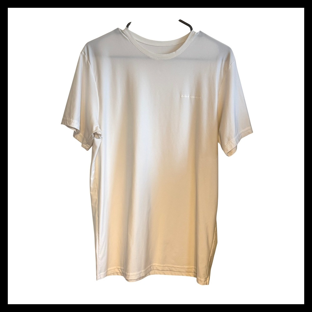 Under Armour Men's White Short Sleeve‎ Athletic T-Shirt LG